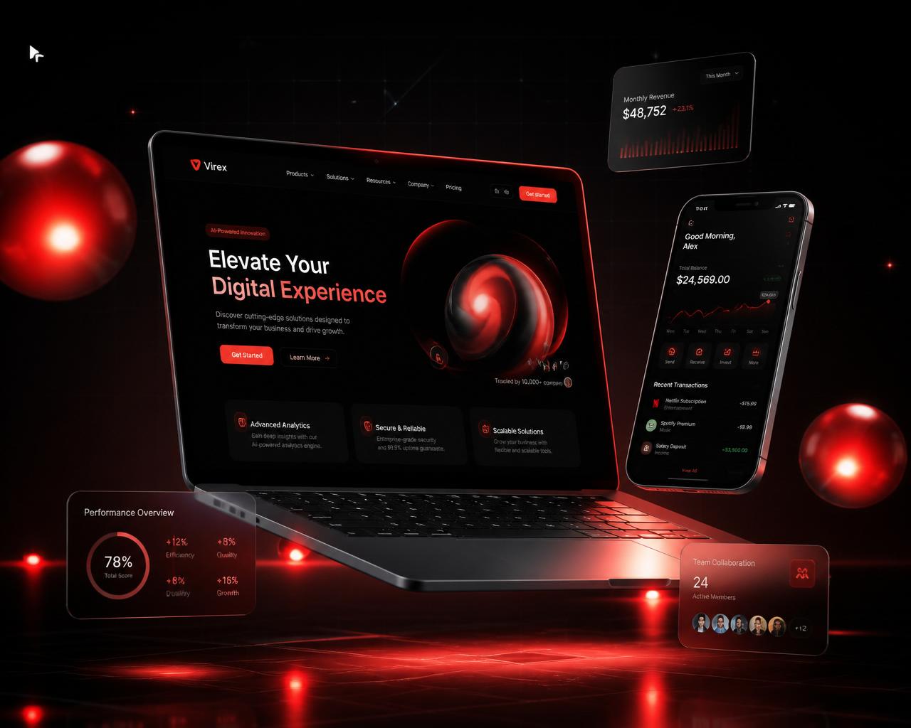 Aperçu d'un site web premium conçu par IAfluxx